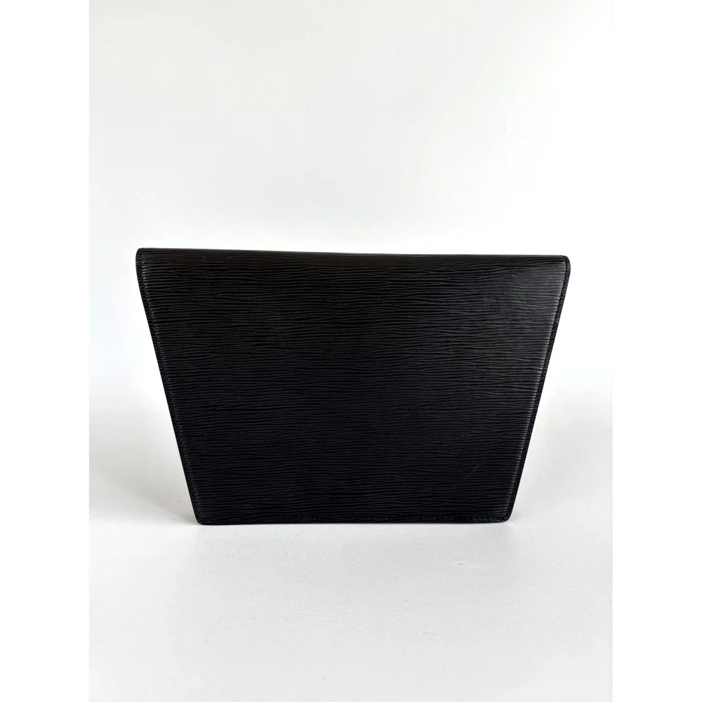 Louis Vuitton Vintage Trapeze Clutch Epi Black Leather M10934 1988 Evening Bag